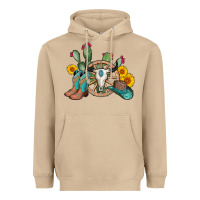 Mushroom wheel bull skull western cowboy Heavyweight Hoodie - AdoDesignShop