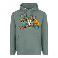 Sage wheel bull skull western cowboy Heavyweight Hoodie - AdoDesignShop