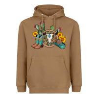 Toasted Coconut wheel bull skull western cowboy Heavyweight Hoodie - AdoDesignShop