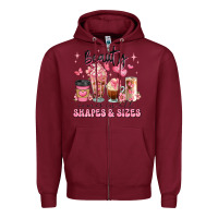 Burgundy beauty comes in all shapes and sizes coffee cups Zipper Hoodie - JahusDesignShop