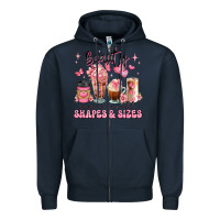 Navy beauty comes in all shapes and sizes coffee cups Zipper Hoodie - JahusDesignShop