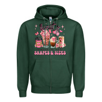 Sports Green beauty comes in all shapes and sizes coffee cups Zipper Hoodie - JahusDesignShop