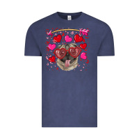 Vintage Denim Valentine's day  pug Vintage Tee - RanaPortraitStore