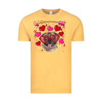 Vintage Mustard Valentine's day  pug Vintage Tee - RanaPortraitStore