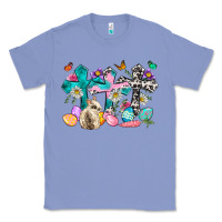 Colony Blue Western rabbit with Cross and flowers Classic Tee - Neo Western