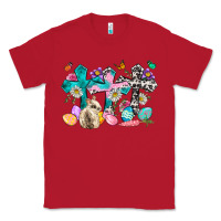 Red Western rabbit with Cross and flowers Classic Tee - Neo Western
