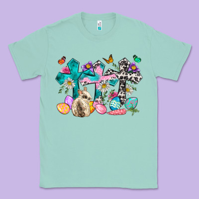 Western Rabbit With Cross And Flowers Classic Tee Designed By Neo Western