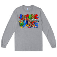 Heather Grey ausome autism nurse Long Sleeve Tee - Zillion Design Studio