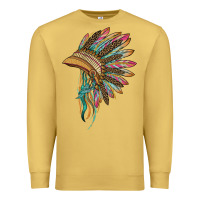 Antique Gold indian leopard headdress Premium Sweatshirt - BarkalooDesign