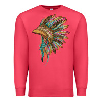 Cardinal indian leopard headdress Premium Sweatshirt - BarkalooDesign