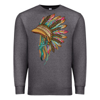Charcoal Heather indian leopard headdress Premium Sweatshirt - BarkalooDesign