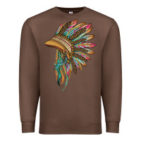 Chestnut indian leopard headdress Premium Sweatshirt - BarkalooDesign