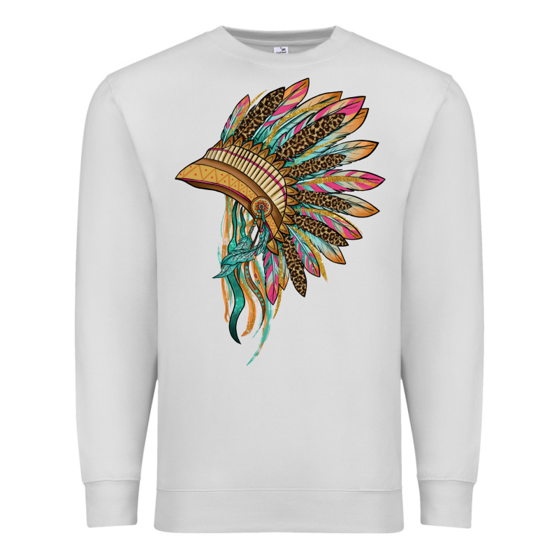 Indian Leopard Headdress Premium Sweatshirt by BarkalooDesign | Teevron