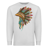 Dove Grey indian leopard headdress Premium Sweatshirt - BarkalooDesign