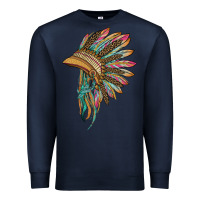 Navy indian leopard headdress Premium Sweatshirt - BarkalooDesign