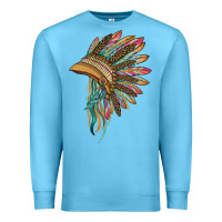 Ocean Blue indian leopard headdress Premium Sweatshirt - BarkalooDesign