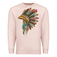 Pale Pink indian leopard headdress Premium Sweatshirt - BarkalooDesign