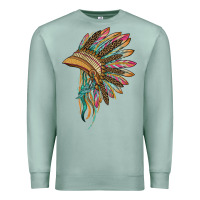 Seafoam indian leopard headdress Premium Sweatshirt - BarkalooDesign