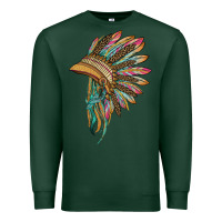 Sports Green indian leopard headdress Premium Sweatshirt - BarkalooDesign