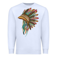 White indian leopard headdress Premium Sweatshirt - BarkalooDesign