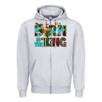 Heather Grey born is the king Zipper Hoodie - AdoDesignShop