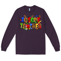 Plum ausome autism teacher Long Sleeve Tee - Zillion Design Studio