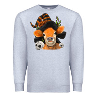 Heather Grey halloween witch cow Premium Sweatshirt - Jasminsmagicworld