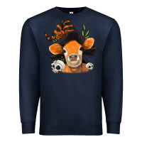 Navy halloween witch cow Premium Sweatshirt - Jasminsmagicworld