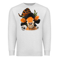 Oatmeal Heather halloween witch cow Premium Sweatshirt - Jasminsmagicworld