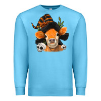 Ocean Blue halloween witch cow Premium Sweatshirt - Jasminsmagicworld