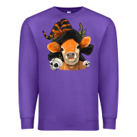 Purple halloween witch cow Premium Sweatshirt - Jasminsmagicworld