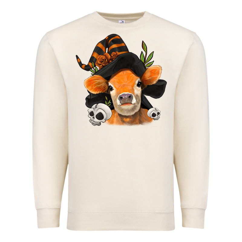 Halloween Witch Cow Premium Sweatshirt by Jasminsmagicworld | Teevron