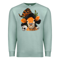 Seafoam halloween witch cow Premium Sweatshirt - Jasminsmagicworld