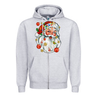 Heather Grey santa with little christmas Zipper Hoodie - AdoDesignShop