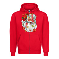 Red santa with little christmas Zipper Hoodie - AdoDesignShop