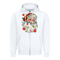 White santa with little christmas Zipper Hoodie - AdoDesignShop