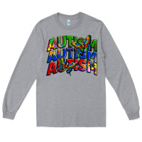 Heather Grey autism autism autism Long Sleeve Tee - Zillion Design Studio