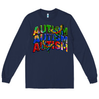 Navy autism autism autism Long Sleeve Tee - Zillion Design Studio