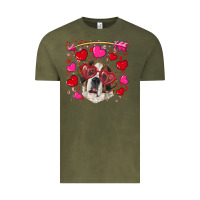 Vintage Olive valentine's day  saint bernard dog Vintage Tee - RanaPortraitStore