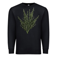 Black Botanical Sagebrush Illustrations Premium Sweatshirt - LillyAllenDesigns