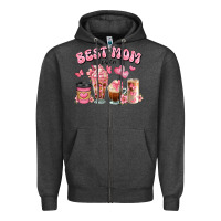 Charcoal Heather best mom ever floral coffee cups Zipper Hoodie - JahusDesignShop