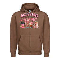 Chestnut best mom ever floral coffee cups Zipper Hoodie - JahusDesignShop