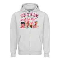 Dove Grey best mom ever floral coffee cups Zipper Hoodie - JahusDesignShop