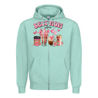 Seafoam best mom ever floral coffee cups Zipper Hoodie - JahusDesignShop