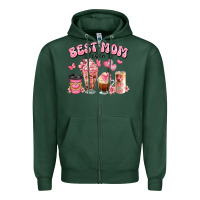 Sports Green best mom ever floral coffee cups Zipper Hoodie - JahusDesignShop