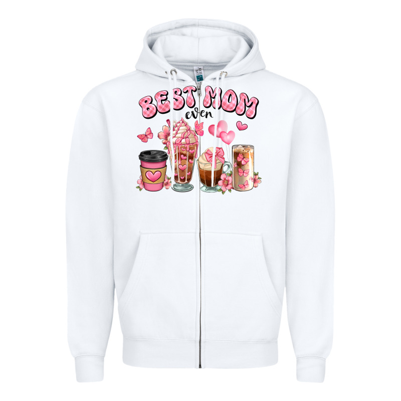 Best Mom Ever Floral Coffee Cups Zipper Hoodie by JahusDesignShop | Teevron