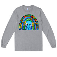Heather Grey autism elephant rainbow Long Sleeve Tee - Zillion Design Studio