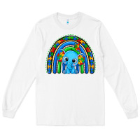 White autism elephant rainbow Long Sleeve Tee - Zillion Design Studio