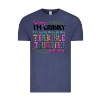 Vintage Denim sorry im cranky im going through my terrible thirties right now Vintage Tee - texasbilliewilder