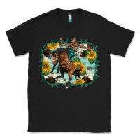 Black western rodeo horse cowhide sunflowers Classic Tee - BarkalooDesign
